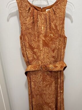 Cute London Times Sleeveless Belted Midi Dress, Size 16, NWOT